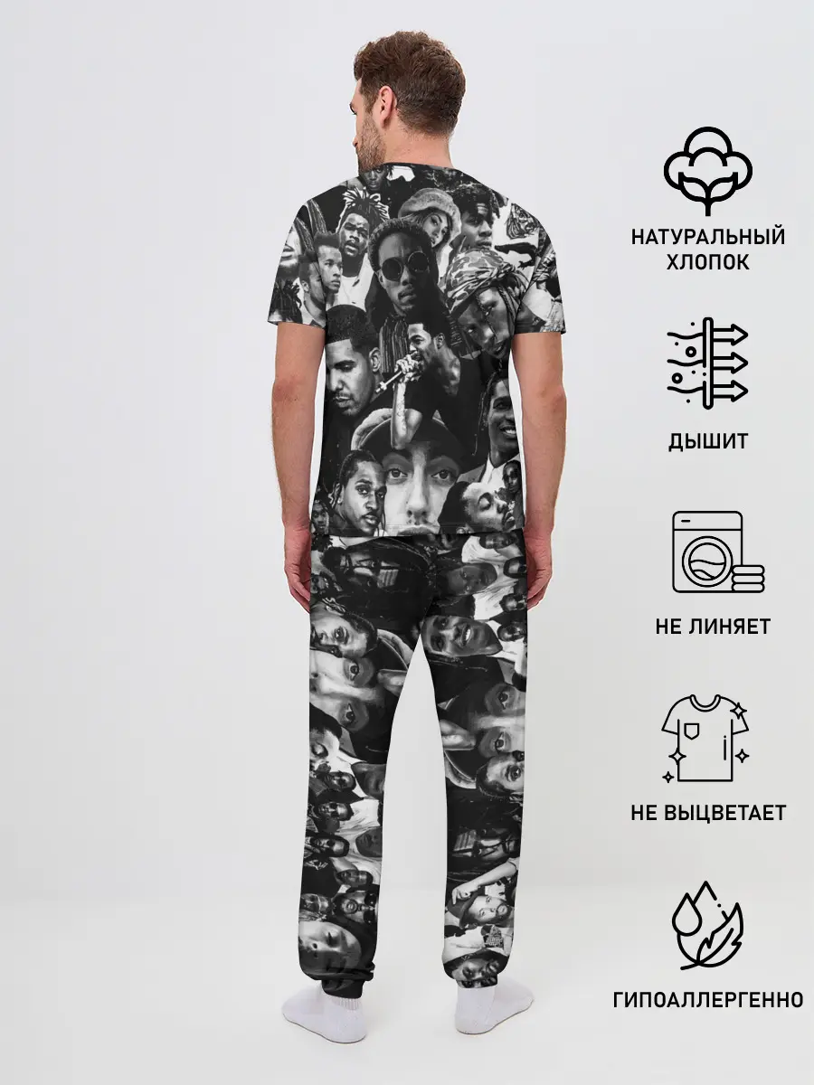 Мужская пижама с брюками / Music Rap allpic