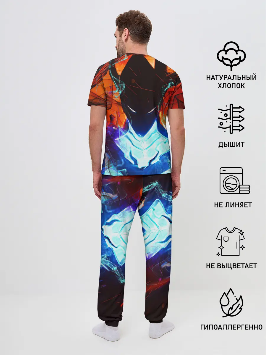 Мужская пижама с брюками / Поднятие уровня в одиночку