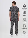 Мужская пижама с брюками / Коричневый абстрактный узор