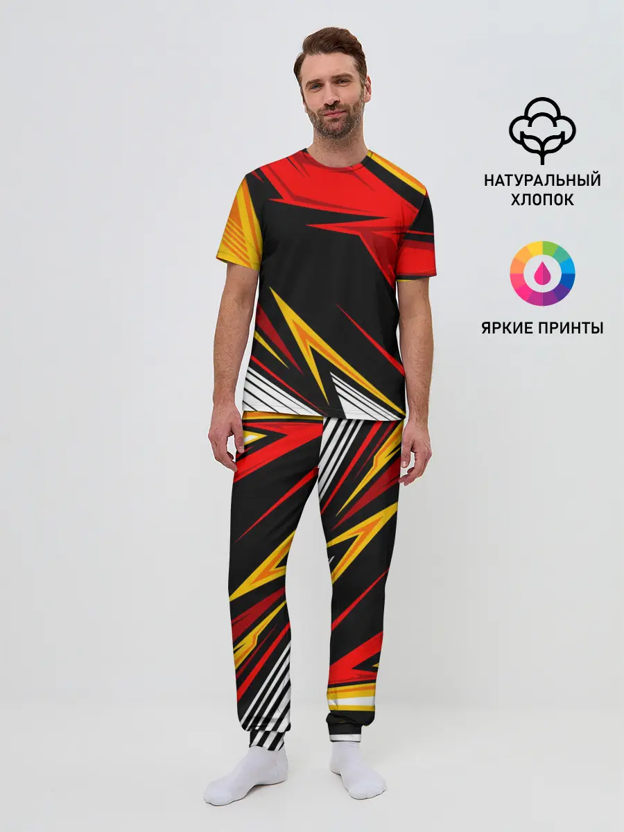 Мужская пижама с брюками / КРАСНО-ЖЕЛТЫЙ СПОРТ | SPORT