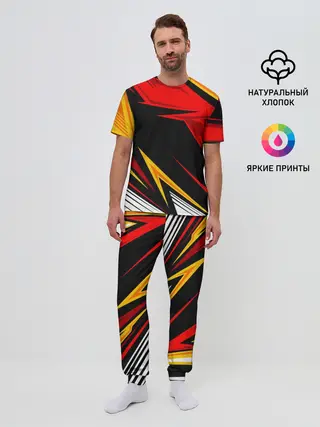 Мужская пижама с брюками / КРАСНО-ЖЕЛТЫЙ СПОРТ | SPORT