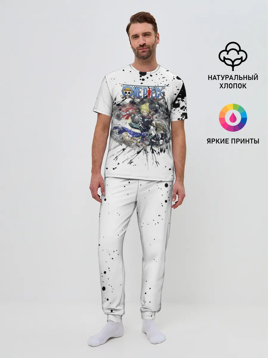 Мужская пижама с брюками / Винсмок Санджи One Piece