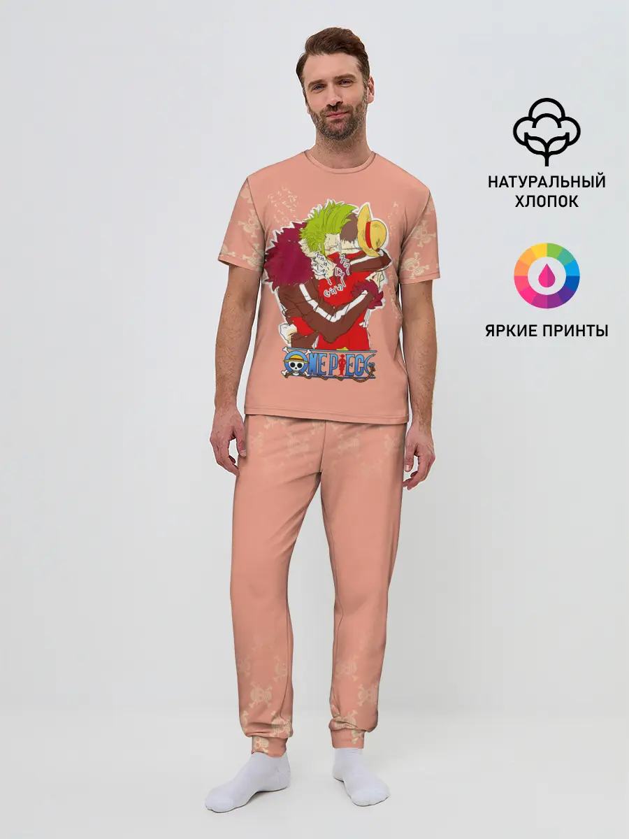 Мужская пижама с брюками / Бартоломео и Луффи One Piece