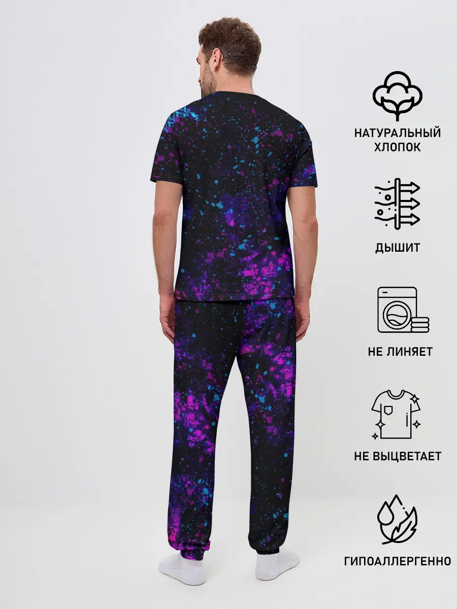 Мужская пижама с брюками / GLITCH SMILE | ГЛИТЧ СМАЙЛ