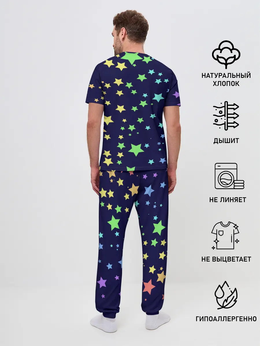 Мужская пижама с брюками / Звезды