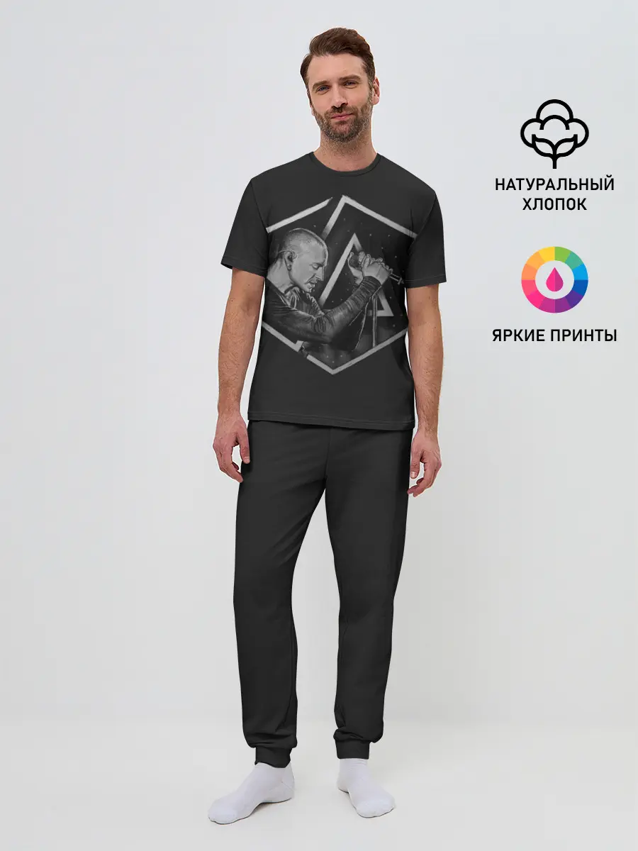 Мужская пижама с брюками / Честер скетч