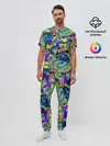 Мужская пижама с брюками / Камуфляж в ярких тонах