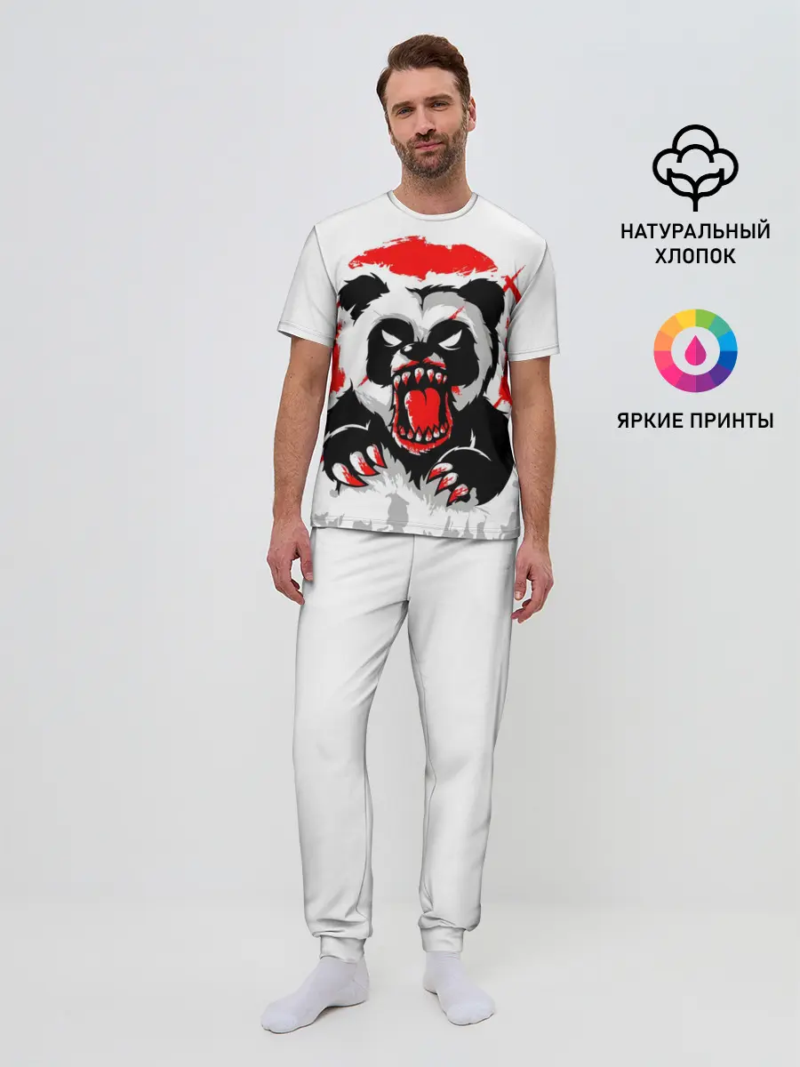 Мужская пижама с брюками / Злая Кровавая Панда