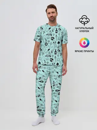 Мужская пижама с брюками / SkullS