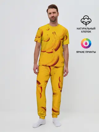 Мужская пижама с брюками / бананы