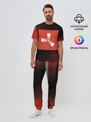 Мужская пижама с брюками / РАСТ - Глитч