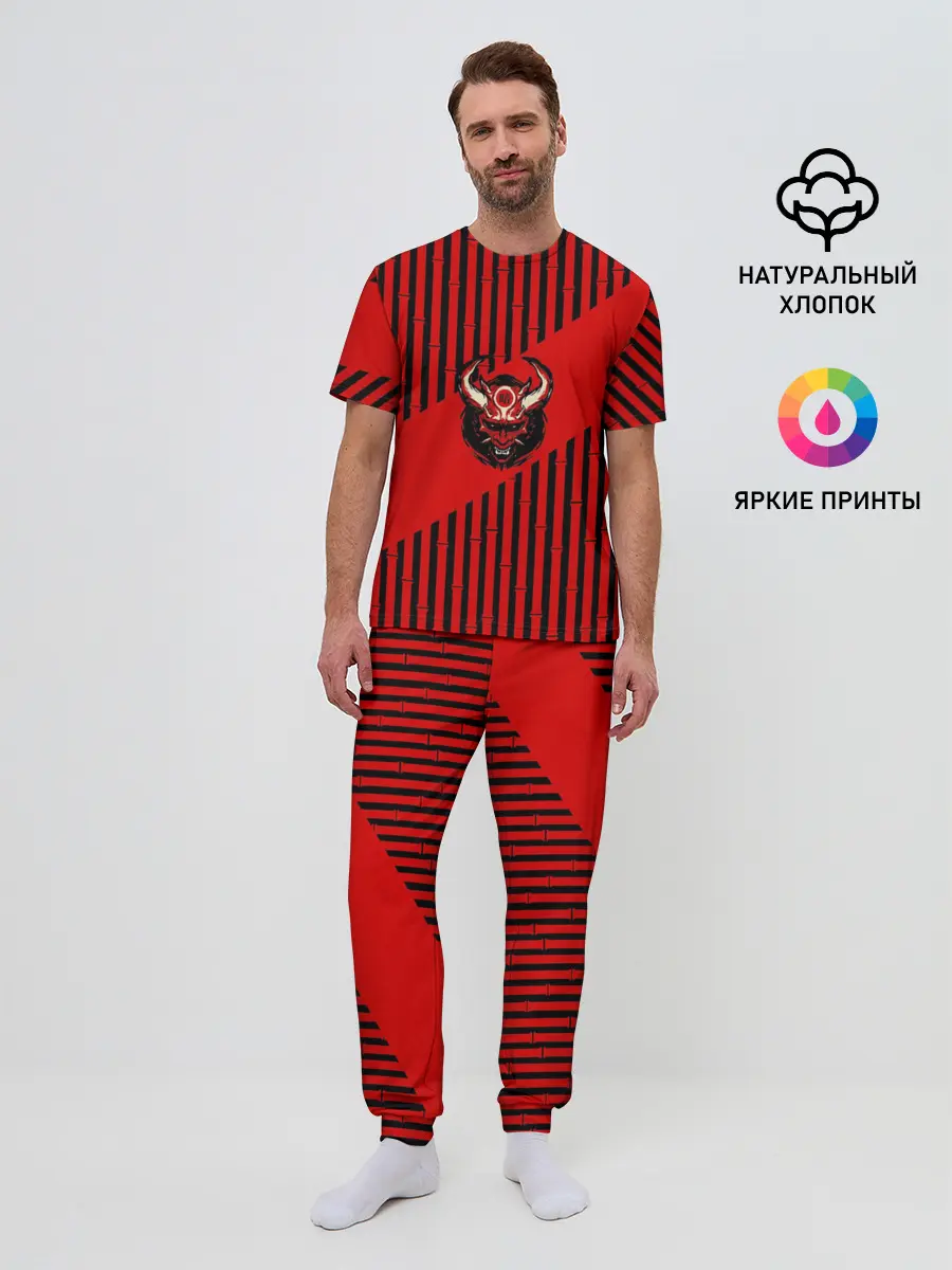 Мужская пижама с брюками / Red wood