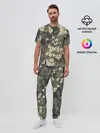 Мужская пижама с брюками / Камуфляжный рисунок из черепов