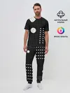 Мужская пижама с брюками / Черно-белые фигуры 3D