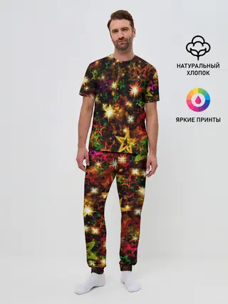 Мужская пижама с брюками / Яркий день