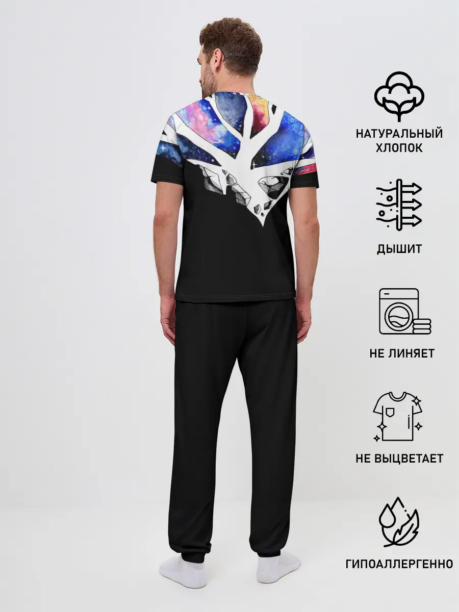 Мужская пижама с брюками / Звёздные сердца