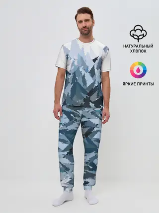 Мужская пижама с брюками / Абстрактная мазаика витраж