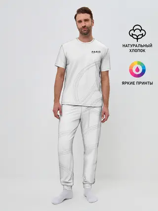 Мужская пижама с брюками / PSG | Core Big Logo White