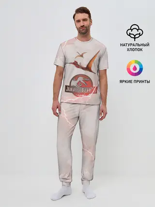 Мужская пижама с брюками / Птеродактили | Мир Юрского Периода