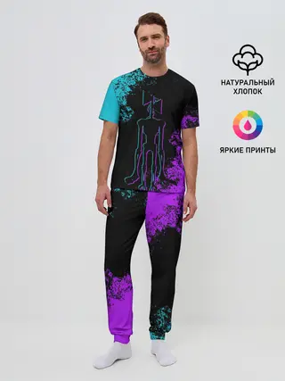 Мужская пижама с брюками / НЕОНОВЫЙ СИРЕНОГОЛОВЫЙ