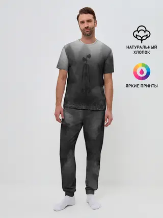 Мужская пижама с брюками / СИРЕНОГОЛОВЫЙ / ТУМАННЫЙ ЛЕС