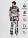 Мужская пижама с брюками / Черно-белый узор. Маки.