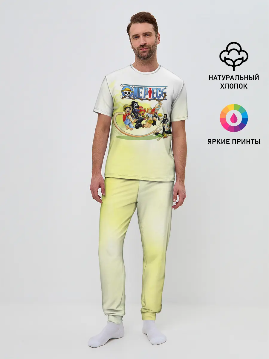 Мужская пижама с брюками / One Piece пираты Соломенной Шляпы