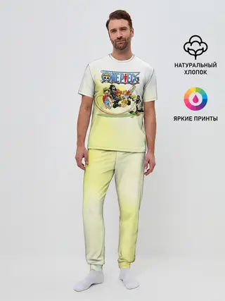 Мужская пижама с брюками / One Piece пираты Соломенной Шляпы