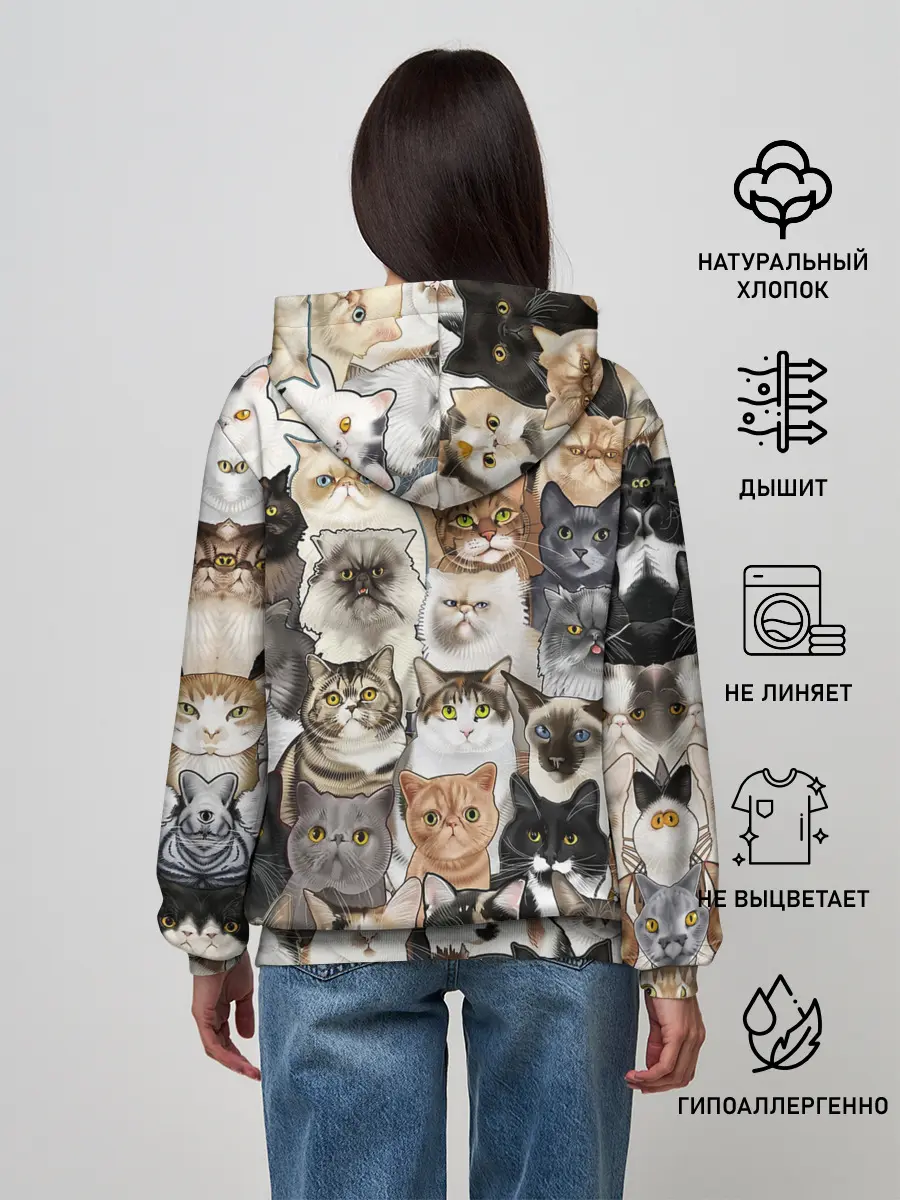 Женское худи / Котики смешные