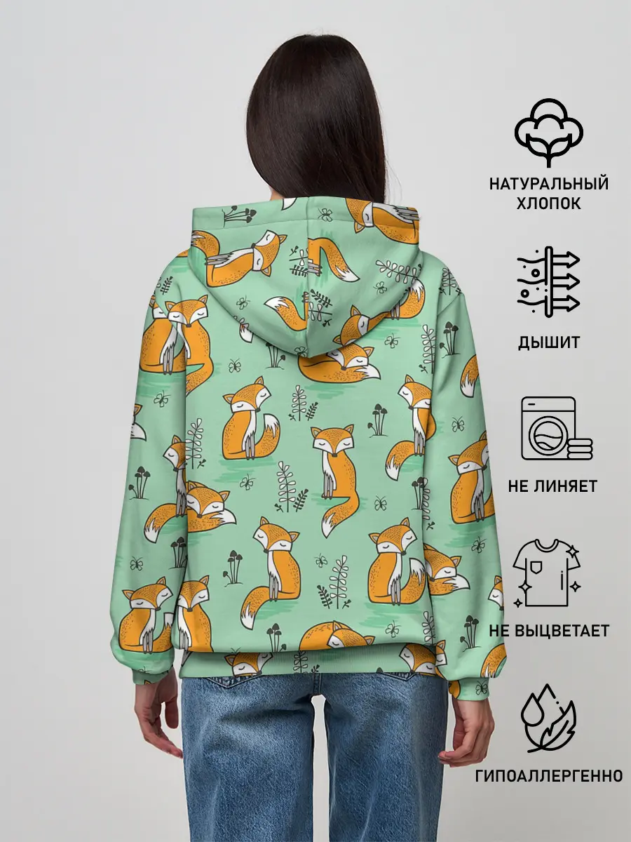 Женское худи / Лиса с Грибами