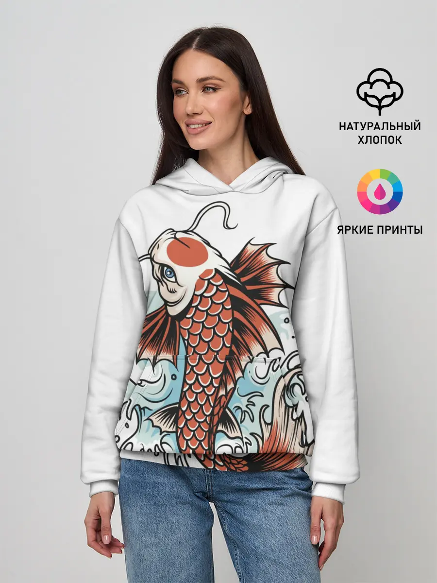 Женское худи / Карп Кои