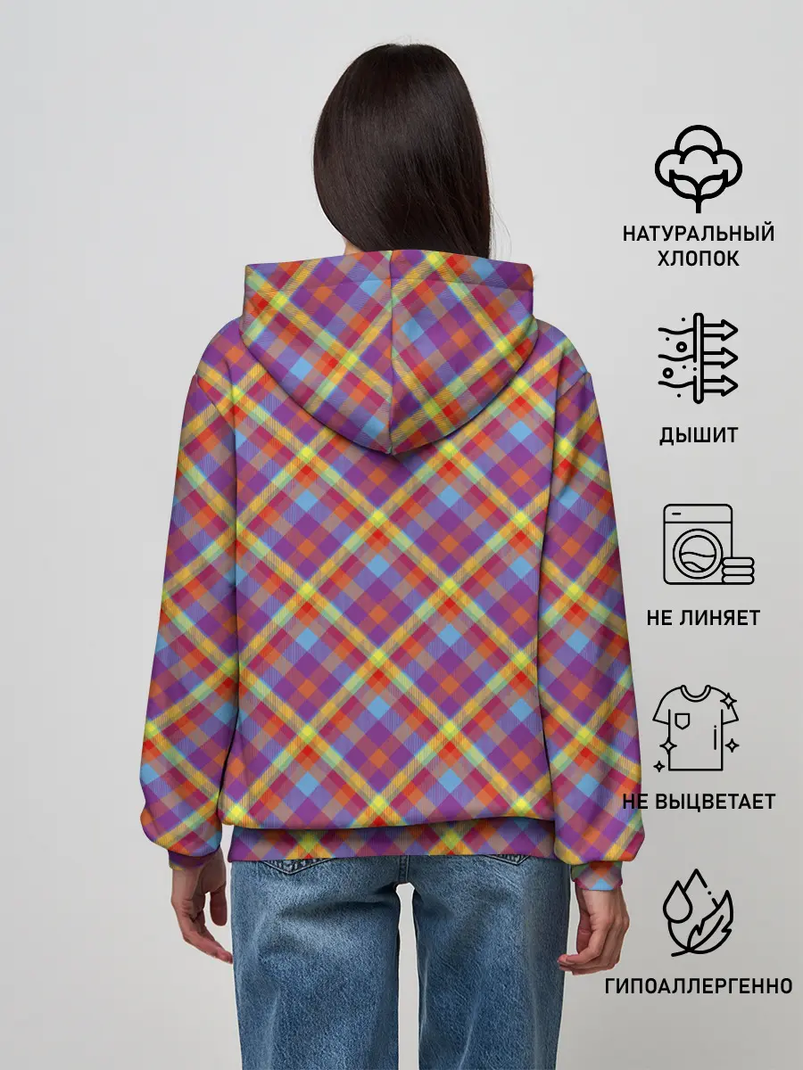 Женское худи / Клеточный узор