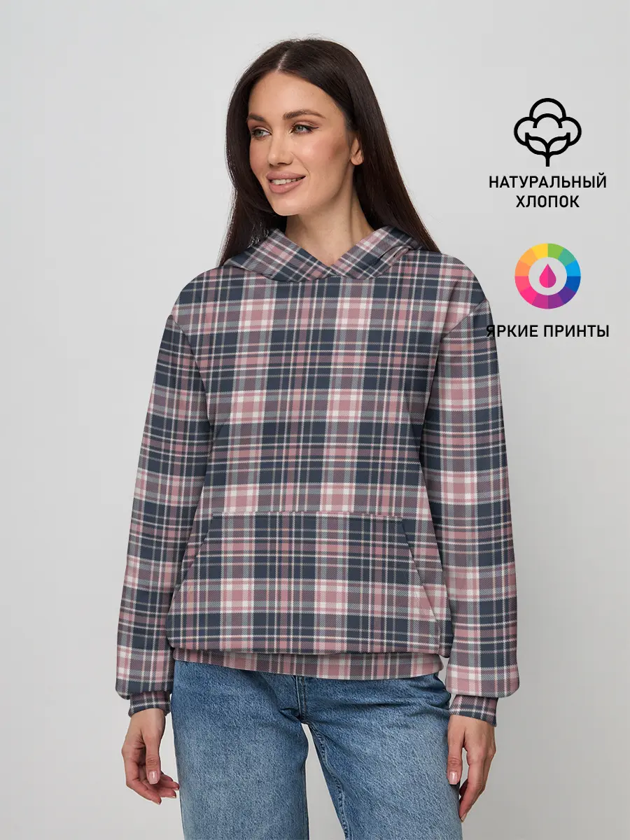 Женское худи / Клеточный узор