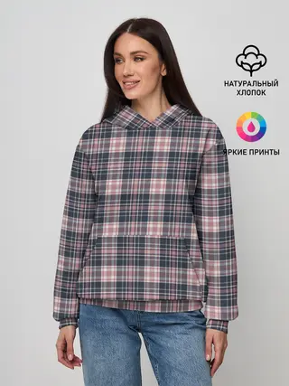 Женское худи / Клеточный узор