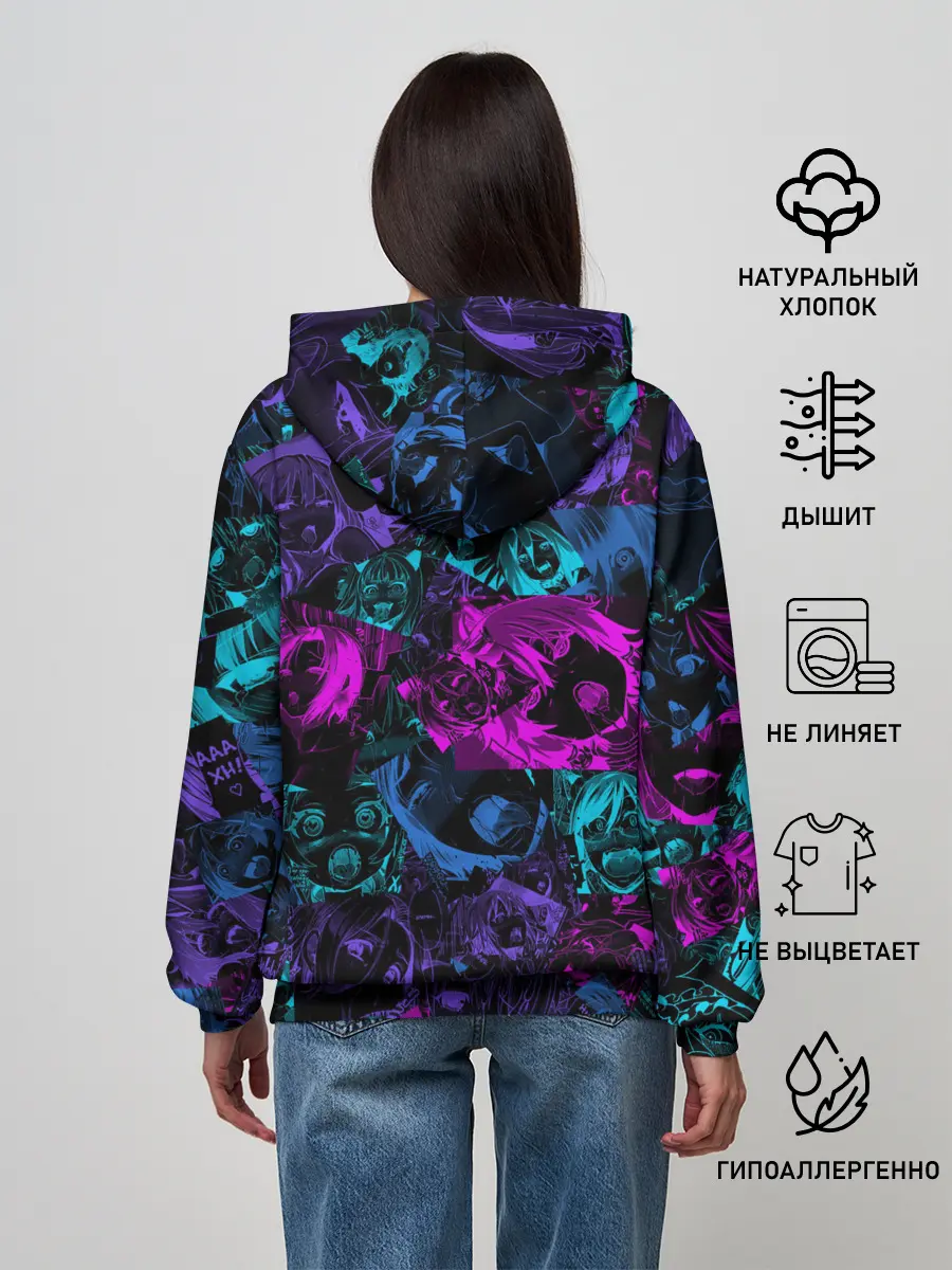 Женское худи / Neon Ahegao