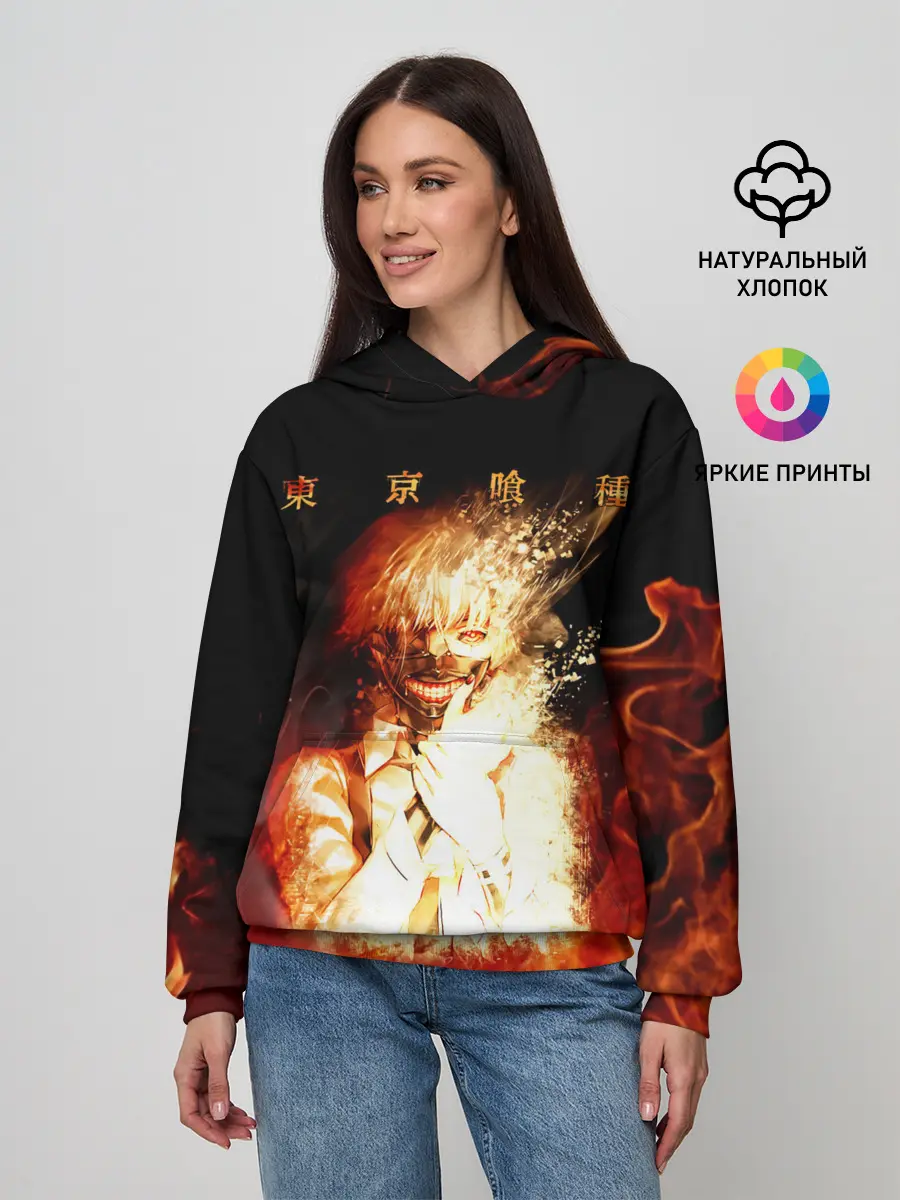 Женское худи / Огненый Канеки Кен