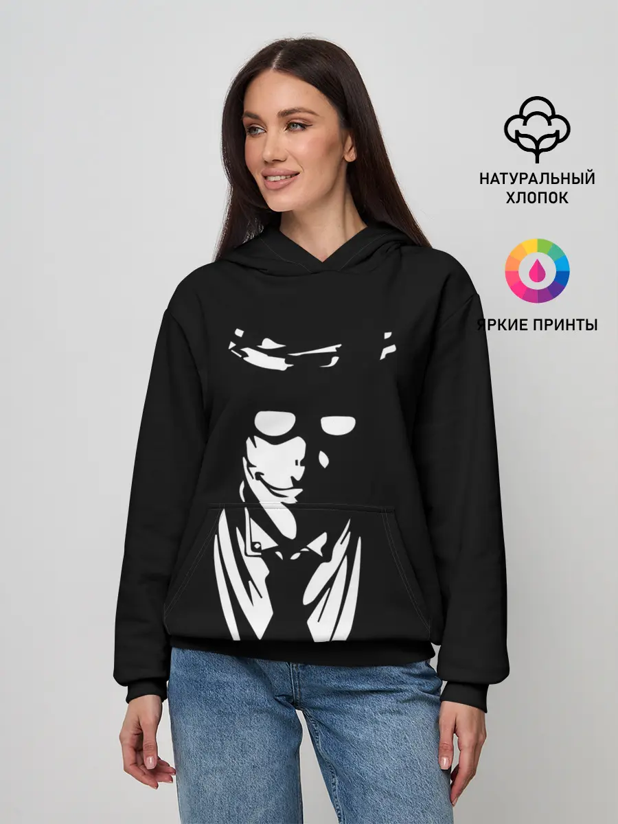 Женское худи / Черно-белый Алукард