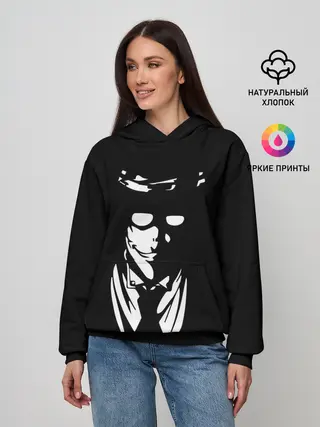 Женское худи / Черно-белый Алукард