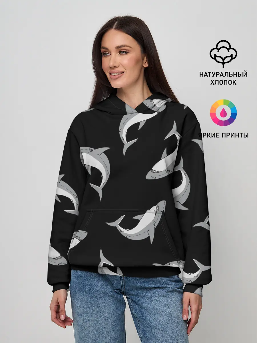 Женское худи / Акулы