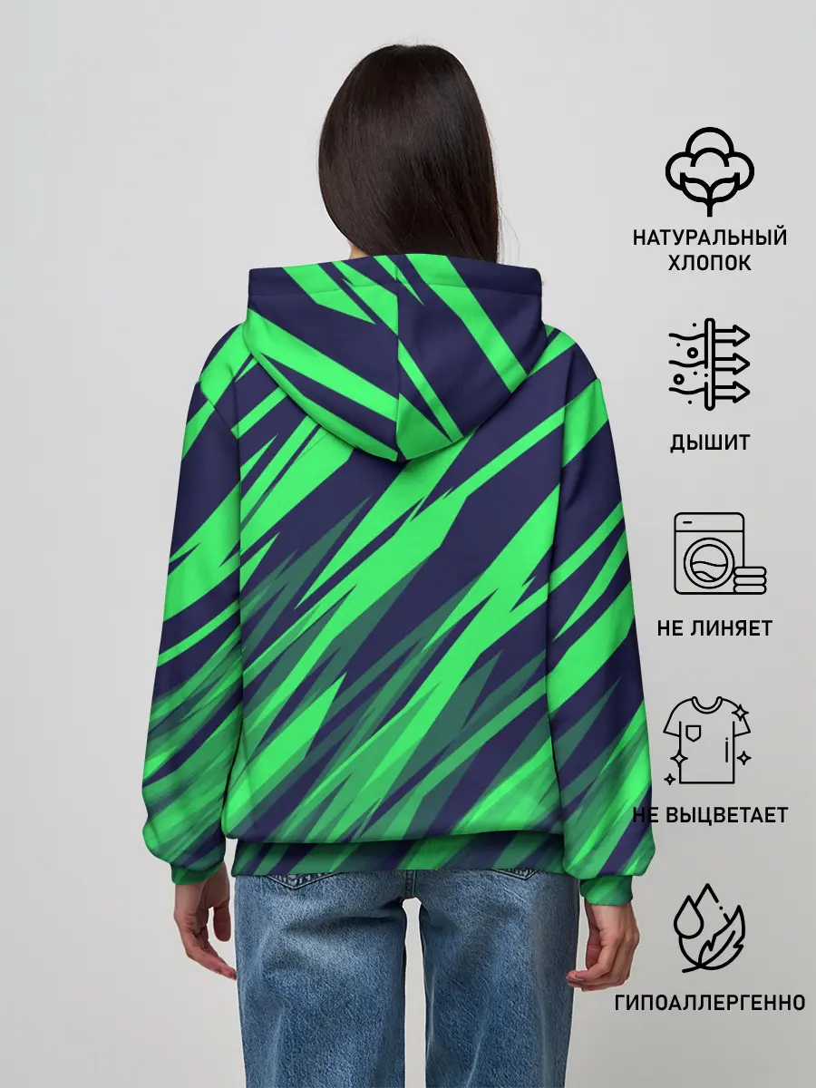 Женское худи / Абстрактный дизайн ,,Зелень