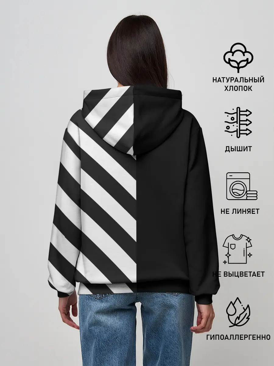 Женское худи / Черно-Белые Полосы