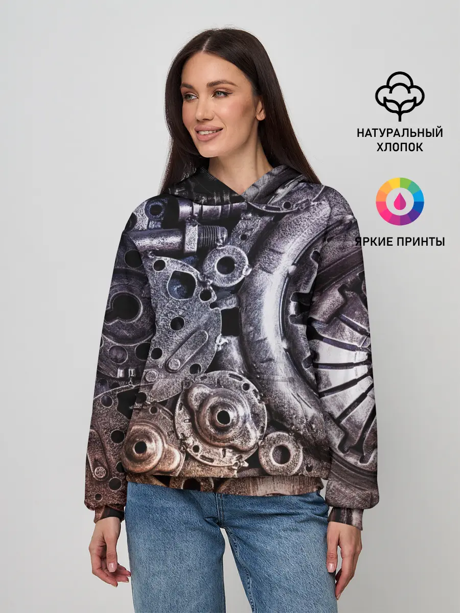 Женское худи / СТИМПАНК | МЕТАЛ