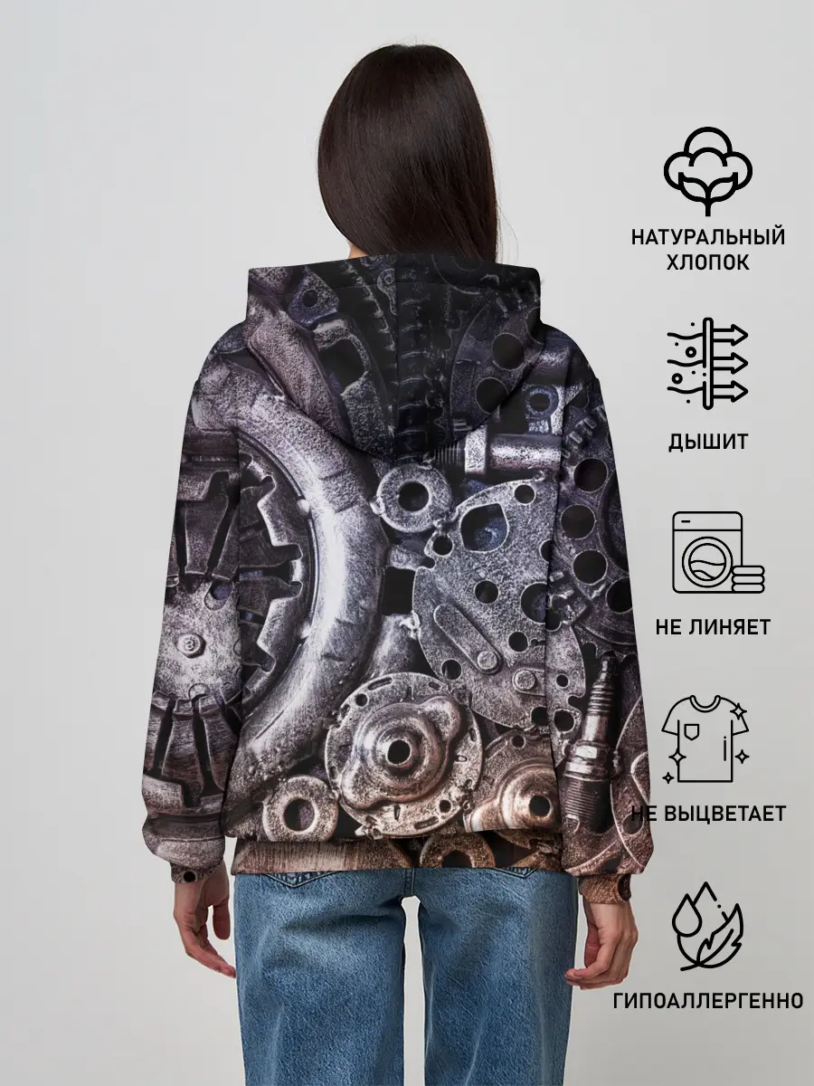 Женское худи / СТИМПАНК | МЕТАЛ