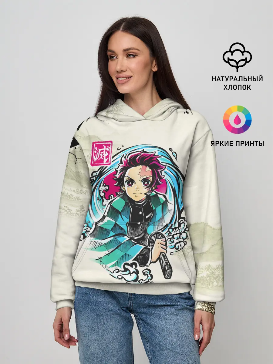 Женское худи / Kamado Tanjiro зарисовка