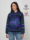 Женское худи / Цветные соты 3D