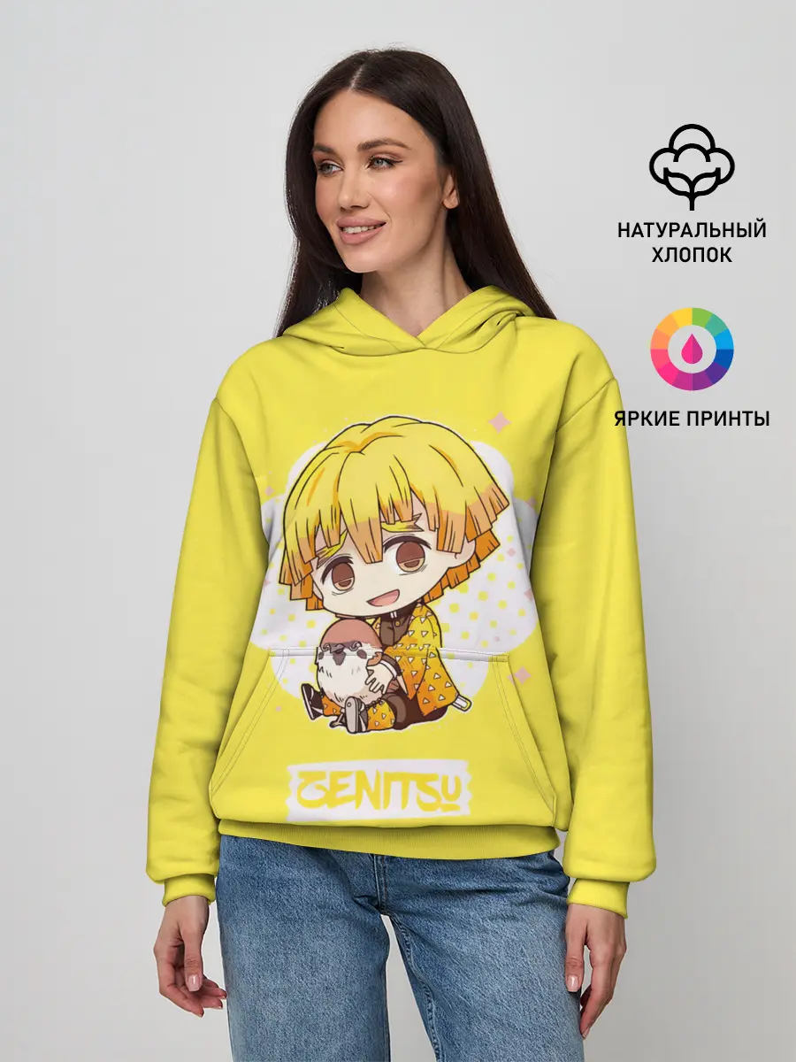 Женское худи / Zenitsu Agatsuma Kimetsu no Yaiba