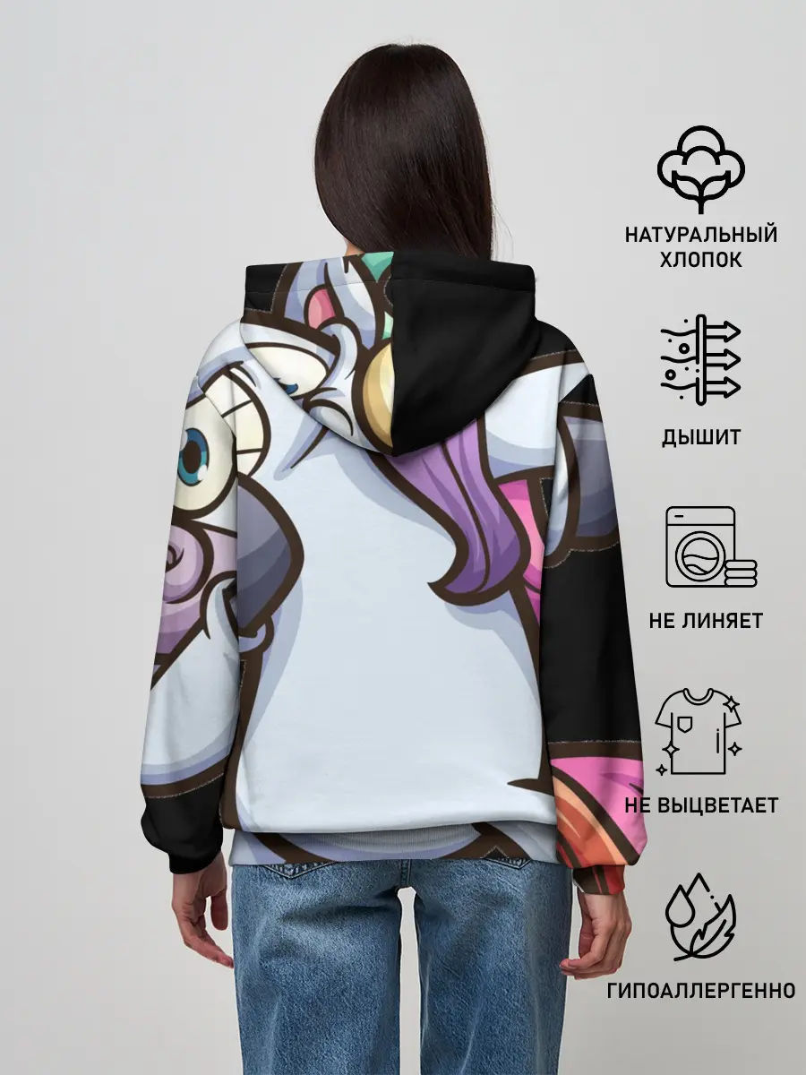 Женское худи / Единорог - танцор ДАБ