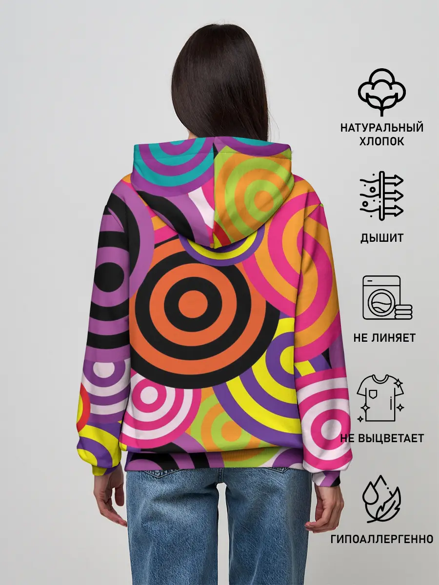 Женское худи / Аннотация разноцветных кругов