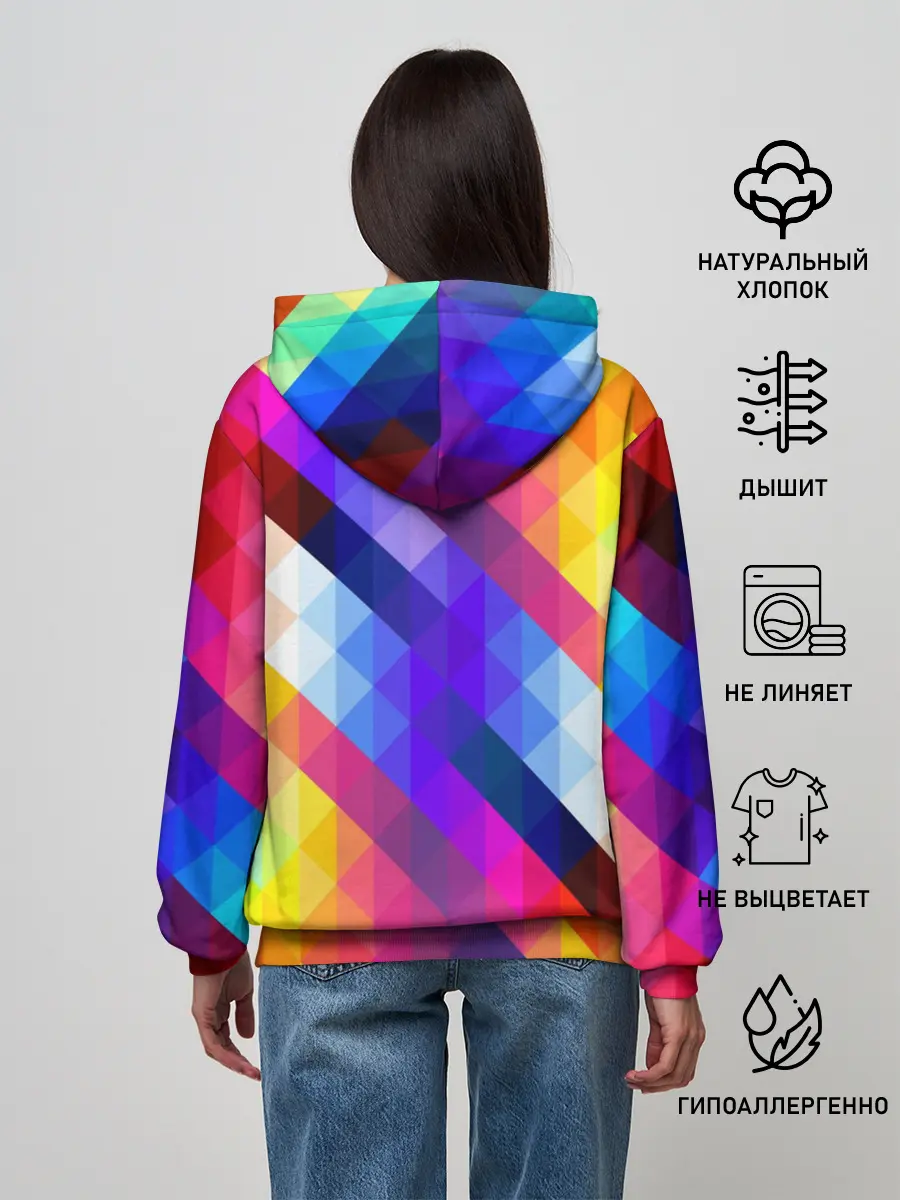Женское худи / Пиксельная радуга