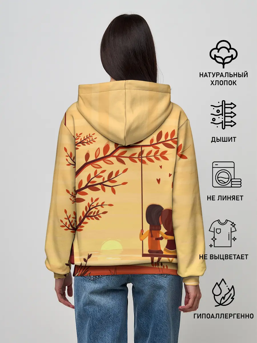 Женское худи / Романтика. Пара на качелях